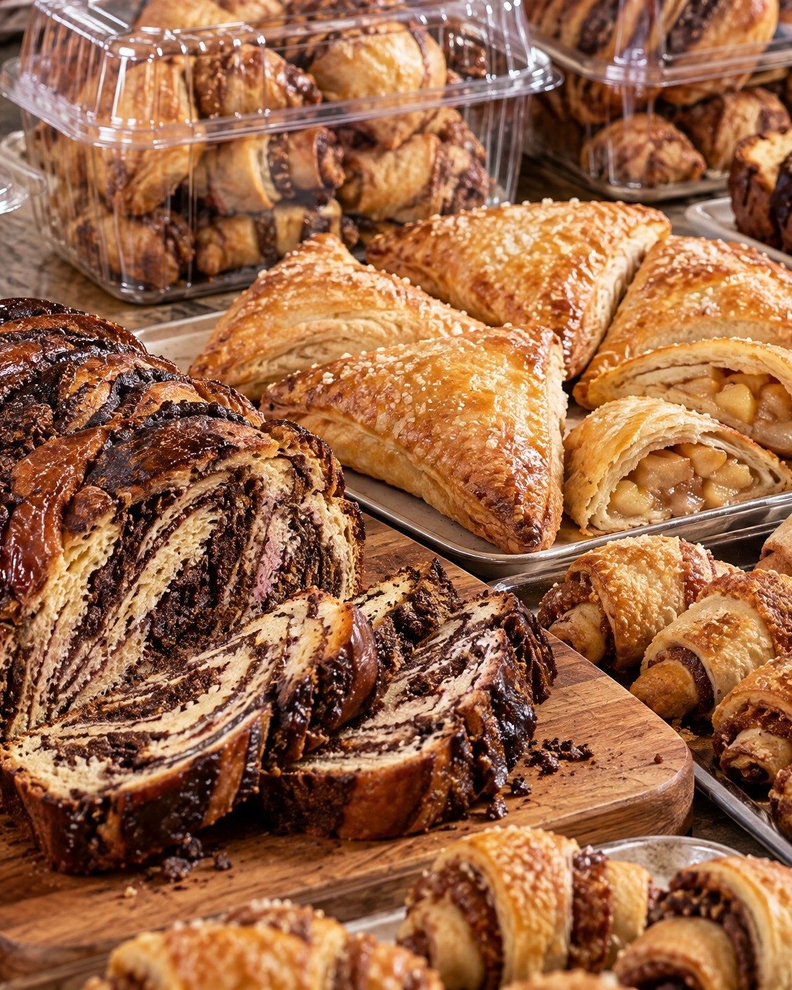 Babka, rugelach and pastries, fresh and ready